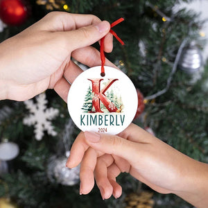 Custom Red Letter Ornament - #1 Christmas Store - GiftShire