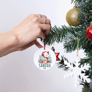 Custom Red Letter Ornament - #1 Christmas Store - GiftShire