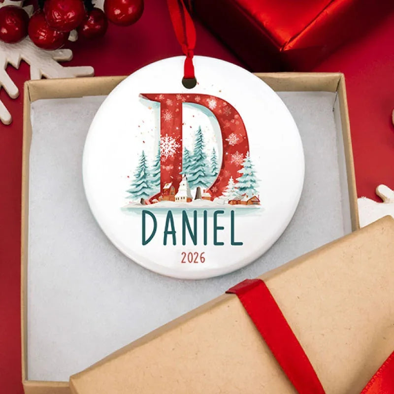 Custom Red Letter Ornament - #1 Christmas Store