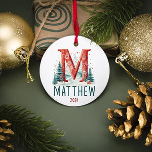Custom Red Letter Ornament - #1 Christmas Store - GiftShire