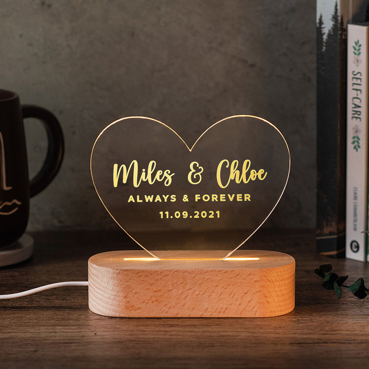 Custom Romantic Gifts for Valentine’s Day – Heart Shape Night Light