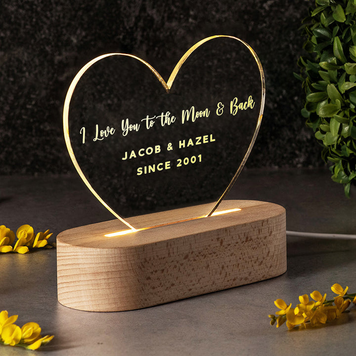 Custom Romantic Gifts for Valentine’s Day – Heart Shape Night Light