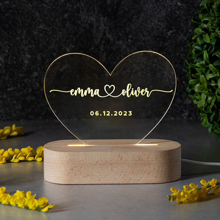 Custom Romantic Gifts for Valentine’s Day – Heart Shape Night Light
