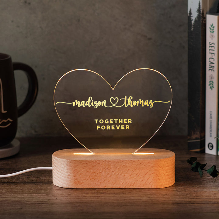 Custom Romantic Gifts for Valentine’s Day – Heart Shape Night Light