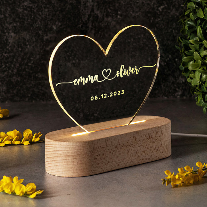 Custom Romantic Gifts for Valentine’s Day – Heart Shape Night Light