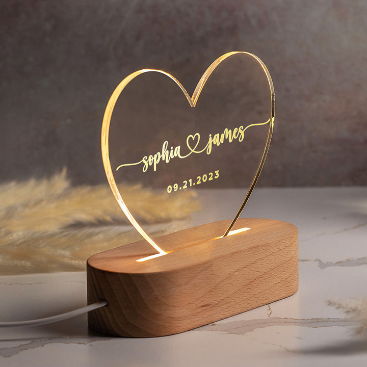 Custom Romantic Gifts for Valentine’s Day – Heart Shape Night Light
