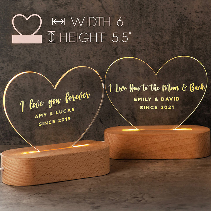 Custom Romantic Gifts for Valentine’s Day – Heart Shape Night Light