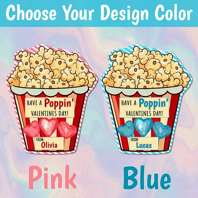 Custom Set of 6 Popcorn Stickers – Valentine’s Day Packaging Stickers ...