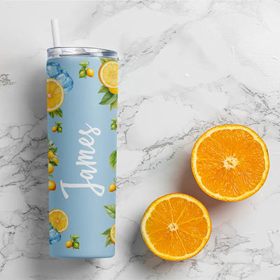 Custom Skinny Tumblers with Summer Fruits – 20 Oz Stainless Steel Tumblers