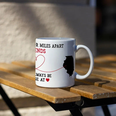 Custom State Connection Mug, Long Distance Gift For Everyone