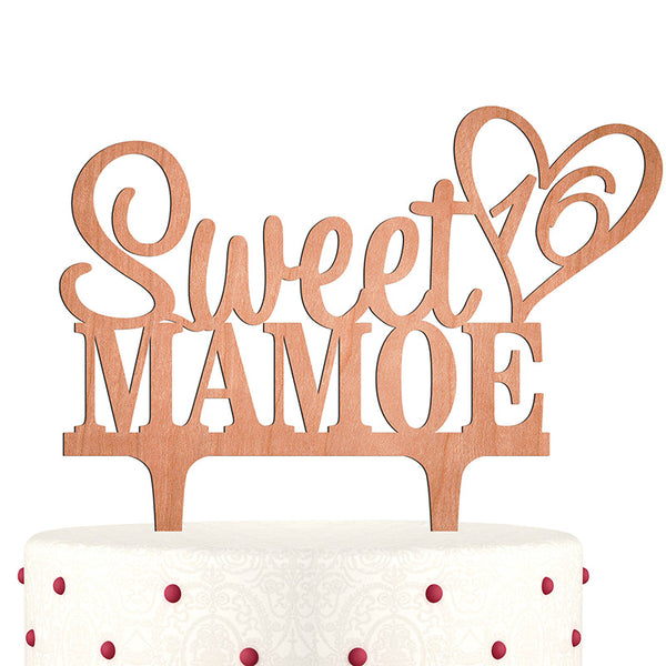 Custom Sweet 16 Cake Topper – 11 Colors Include Glitters