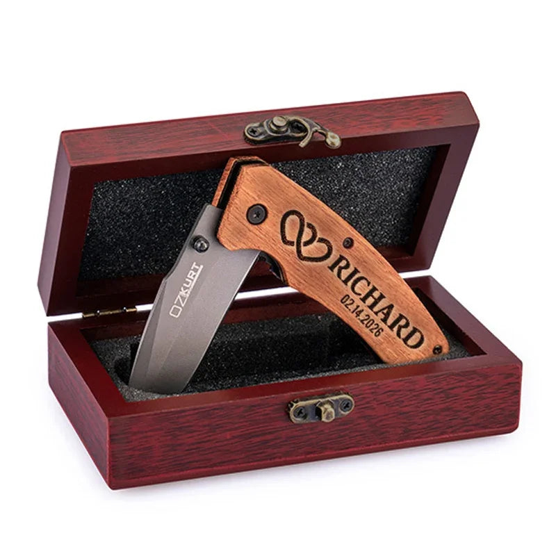 Boyfriend's Personalized Pocket Knife with Gift Box