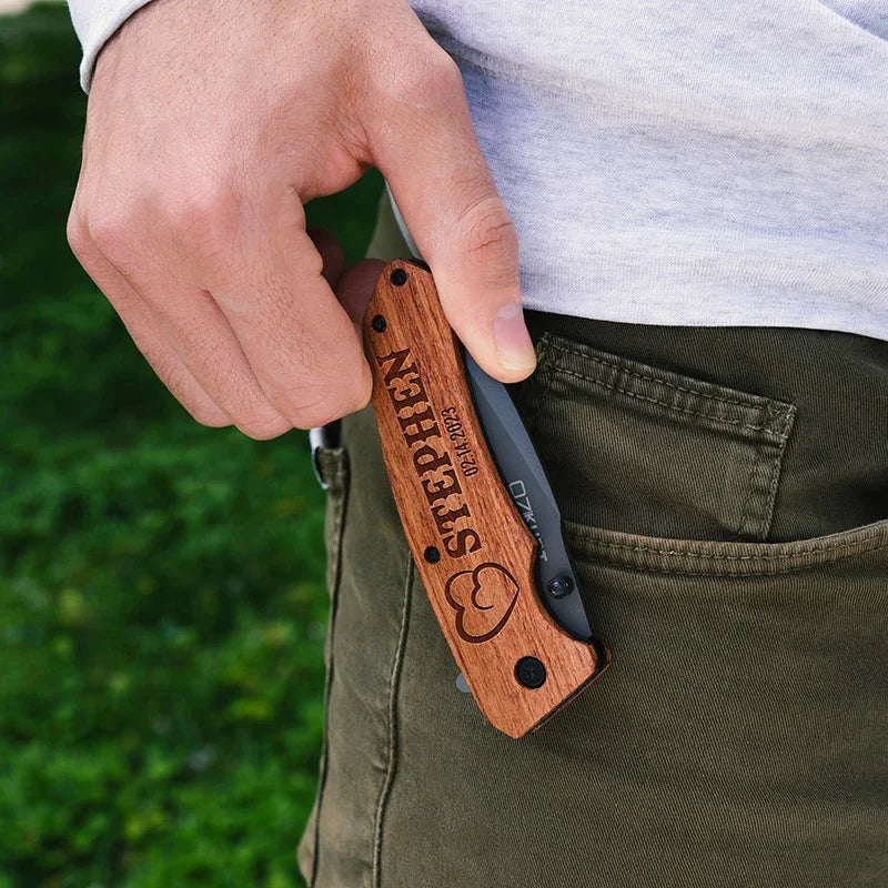 Custom Valentines Engraved Pocket Knife for Men - GiftShire