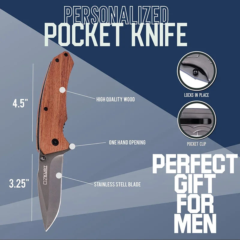Custom Valentines Engraved Pocket Knife for Men - GiftShire