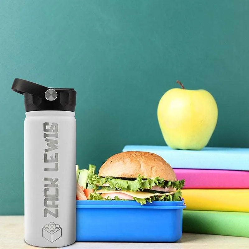 Custom Water Bottle for Children with Icon and Font - GiftShire
