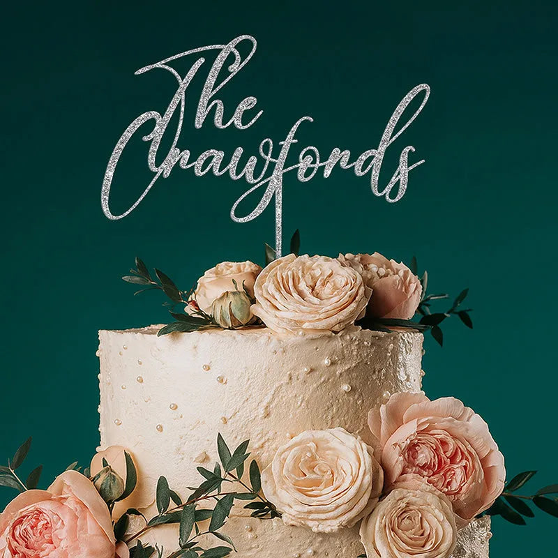 Custom Wedding Cake Toppers with Family Name