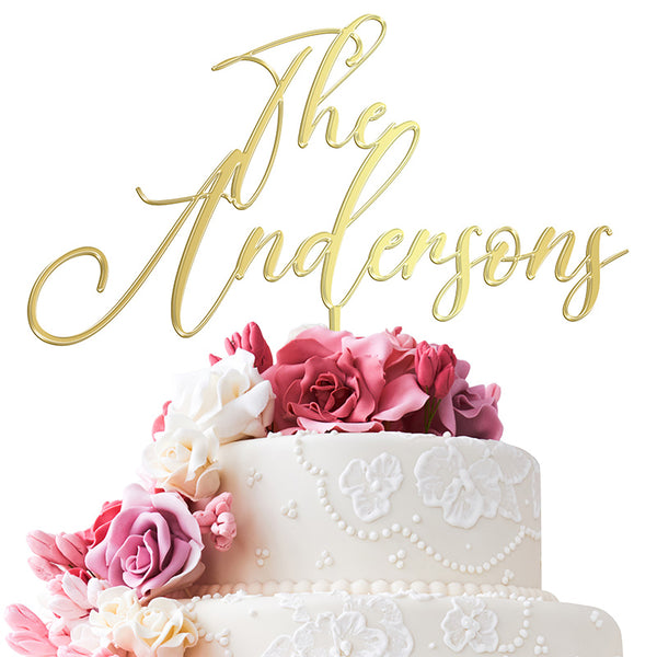 Custom Wedding Cake Toppers with Family Name