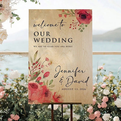 Custom Welcome Wedding Sign Made of Durable Plywood