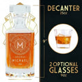 Art Deco Inspired 25oz Decanter, Set of 2 Glasses