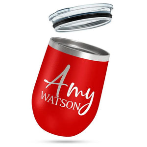 Custom Wine Tumbler - Stainless Steel Safe to Drink - GiftShire
