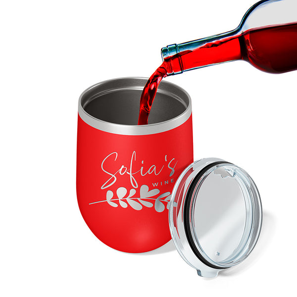 Custom Wine Tumbler, Personalized Wine Cup