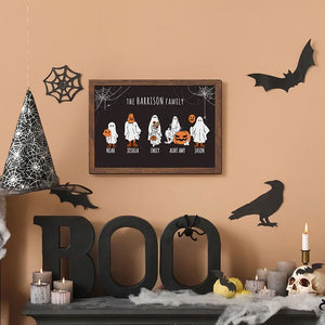 Custom Wooden Frame Ghost Family Sign - GiftShire