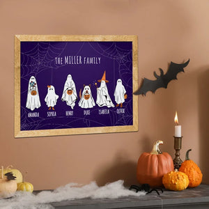 Custom Wooden Frame Ghost Family Sign - GiftShire