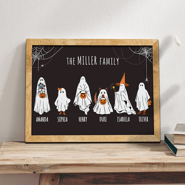 Custom Wooden Frame Ghost Family Sign - GiftShire