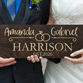 Customizable Wooden Couple Sign for Housewarming Touch
