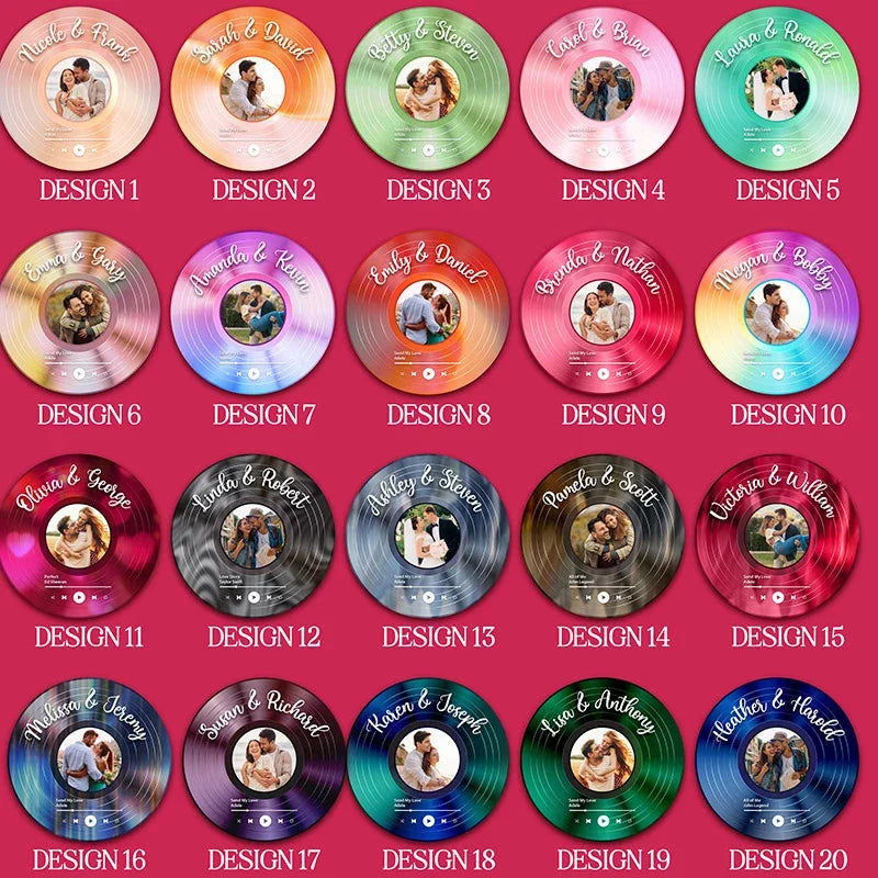 Customize Your Vinyl Record - Round Photo Print Disc - GiftShire