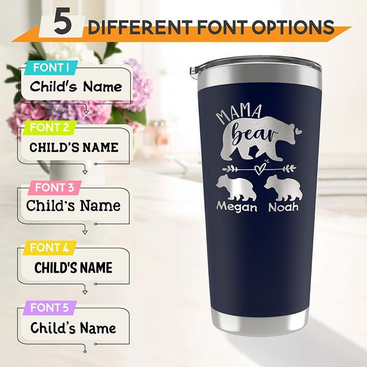 Mama Bear Tumbler for New Moms - Personalized Gift - GiftShire