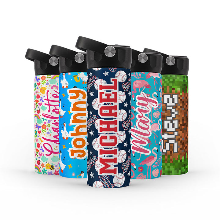 Cute Kids Personalized Colorful Water Bottles BPA Free - GiftShire