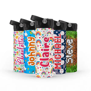 Cute Kids Personalized Colorful Water Bottles BPA Free - GiftShire
