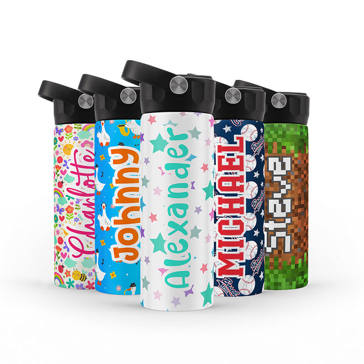 Cute Kids Personalized Colorful Water Bottles BPA Free - GiftShire