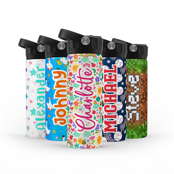 Cute Kids Personalized Colorful Water Bottles BPA Free - GiftShire