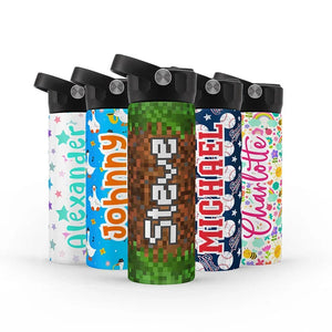 Cute Kids Personalized Colorful Water Bottles BPA Free - GiftShire