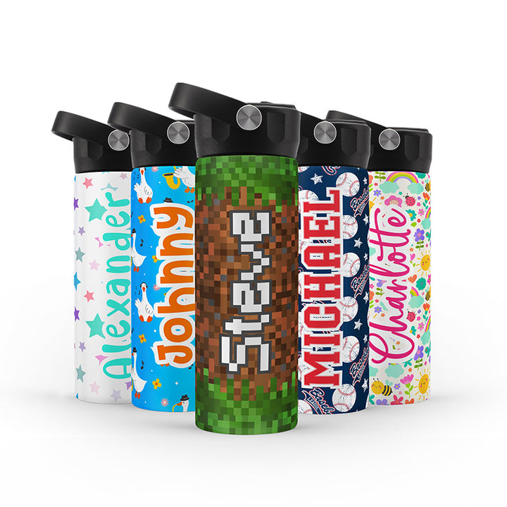 Cute Kids Personalized Colorful Water Bottles BPA Free - GiftShire