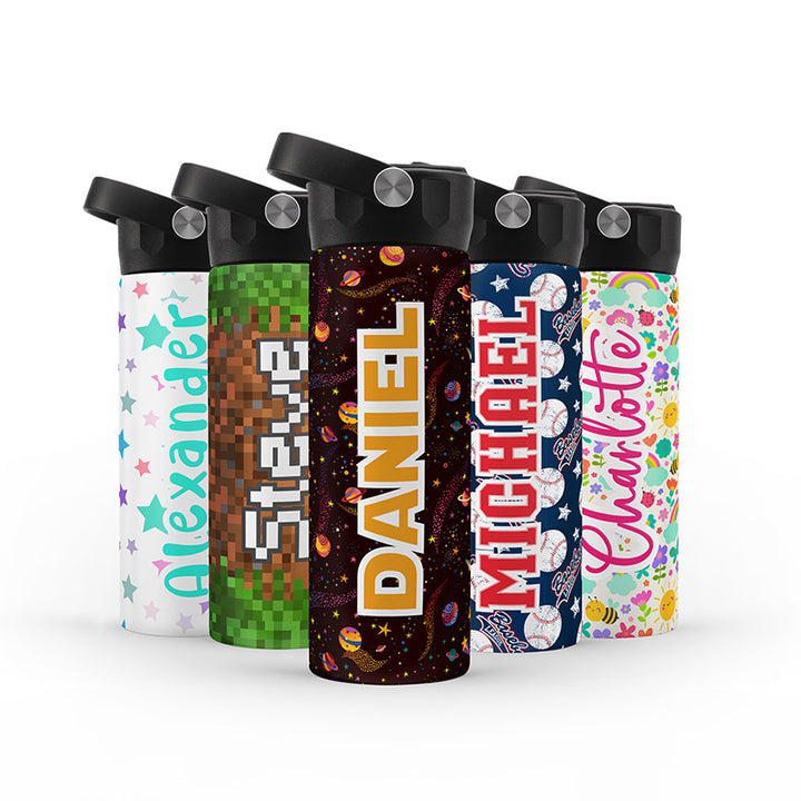 Cute Kids Personalized Colorful Water Bottles BPA Free - GiftShire