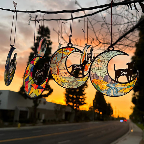 Cutout Dog Crescent Suncatcher Ornament