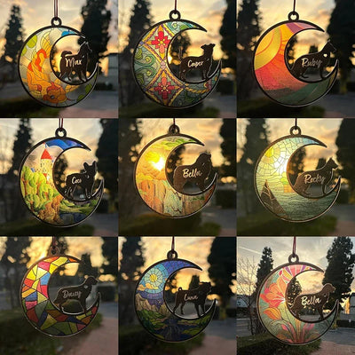Cutout Dog Crescent Suncatcher Ornament - GiftShire