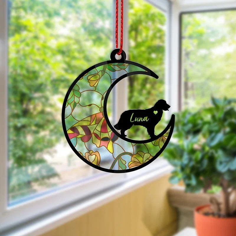 Cutout Dog Crescent Suncatcher Ornament - GiftShire
