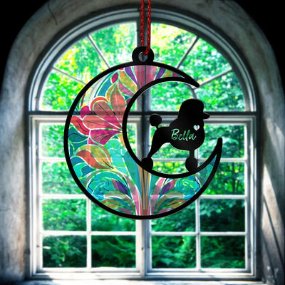 Cutout Dog Crescent Suncatcher Ornament - GiftShire