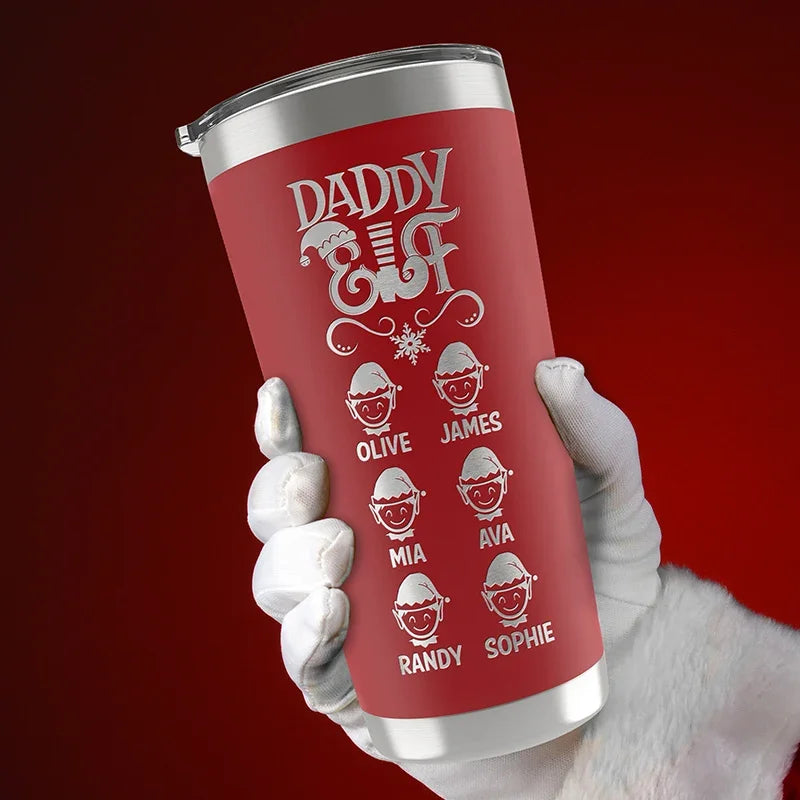 Daddy Elf and Mommy Elf Personalized Tumbler for Christmas - GiftShire