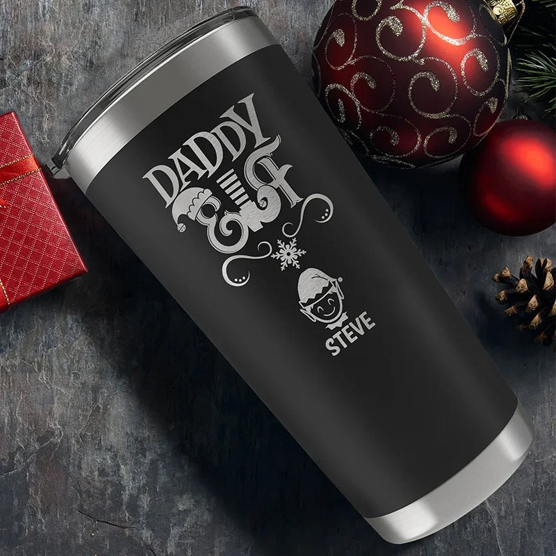 Daddy Elf and Mommy Elf Personalized Tumbler for Christmas - GiftShire