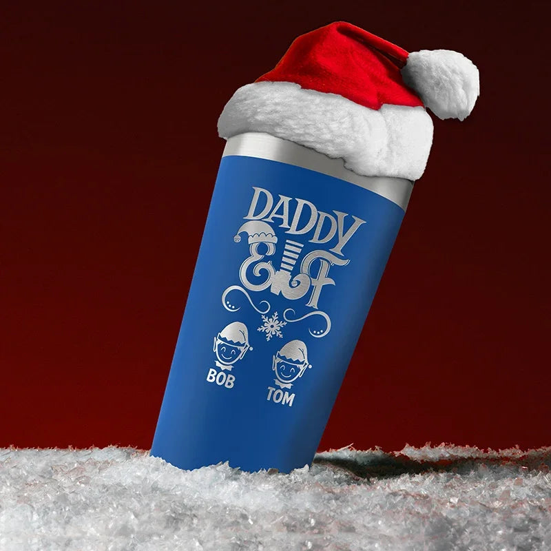 Daddy Elf and Mommy Elf Personalized Tumbler for Christmas - GiftShire