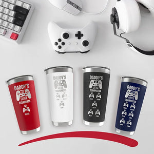 Daddy's Little Teammates Custom Tumbler For Gamer Dad & Kids - GiftShire