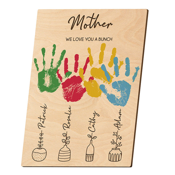DIY Hand Painted Mom Sign - Kids Name Engraved - GiftShire