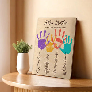 DIY Hand Painted Mom Sign - Kids Name Engraved - GiftShire