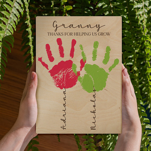 DIY Hand Painted Mom Sign - Kids Name Engraved