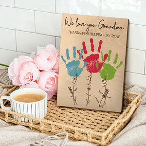 DIY Hand Painted Mom Sign - Kids Name Engraved - GiftShire